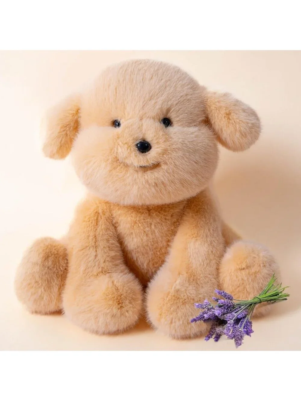 Microwavable Weighted Dog Plush Toy - Heatable Lavender Scented Soft Stuffed
